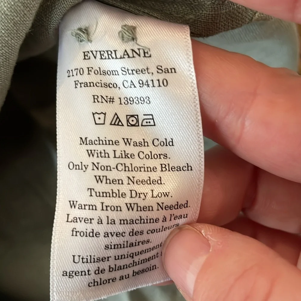 Everlane Must-have shirt linen large sage green - Picture 4 of 7